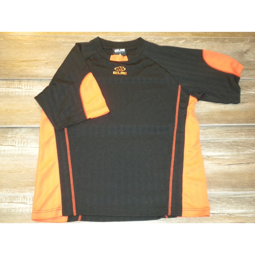 Kelme Soccer‎ Jersey M Black Orange Vintage Style Retro Futbol Shirt Blokecore
